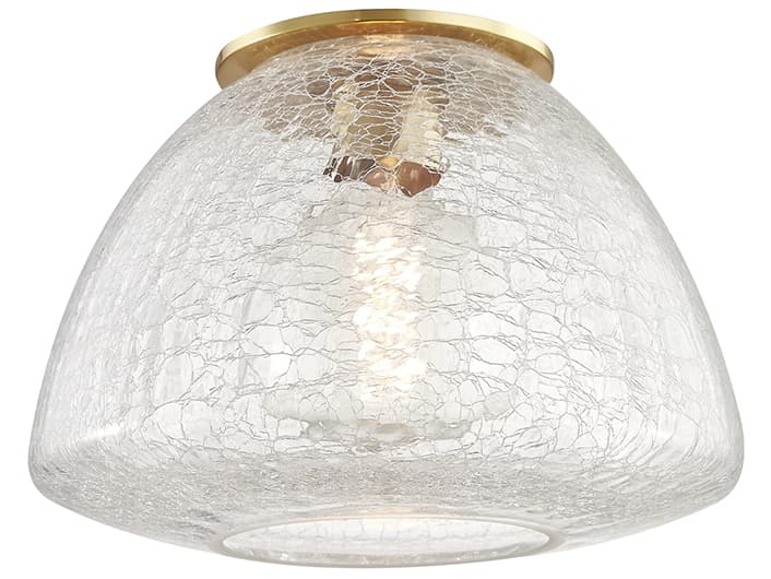 Mitzi Maya 1-Light Aged Brass Dome Flush Mount