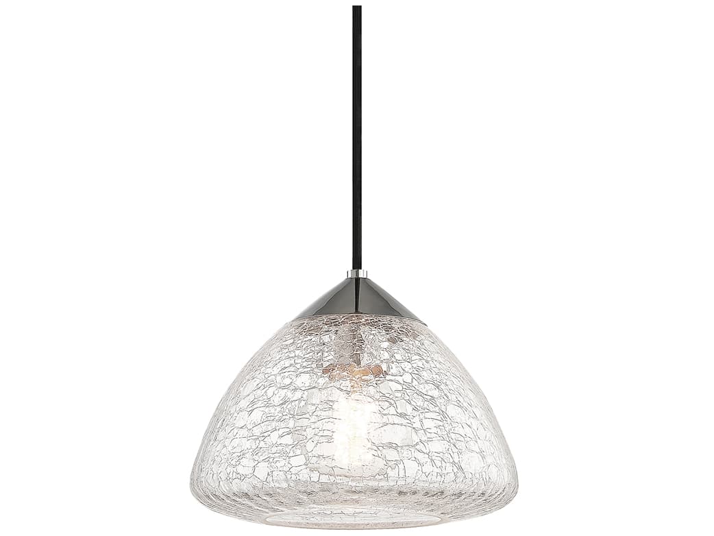 Mitzi Maya 1-Light Polished Nickel Glass Mini Pendant