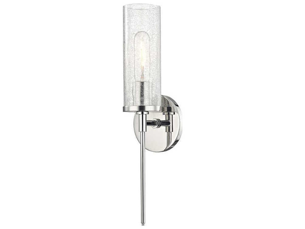 Mitzi Olivia 1-Light Polished Nickel Glass Wall Sconce
