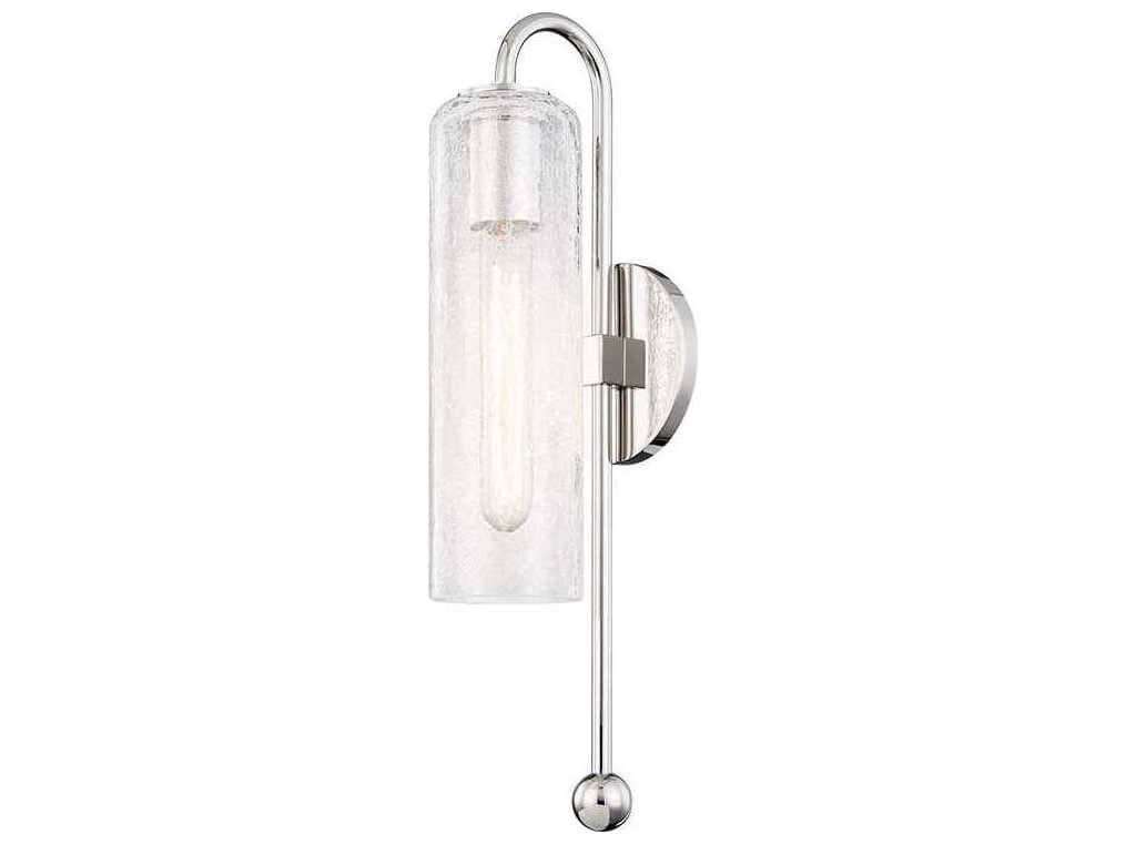 Mitzi Skye 1-Light Polished Nickel Glass Wall Sconce