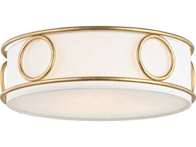 Mitzi Jade 3-Light Gold Leaf Drum Flush Mount