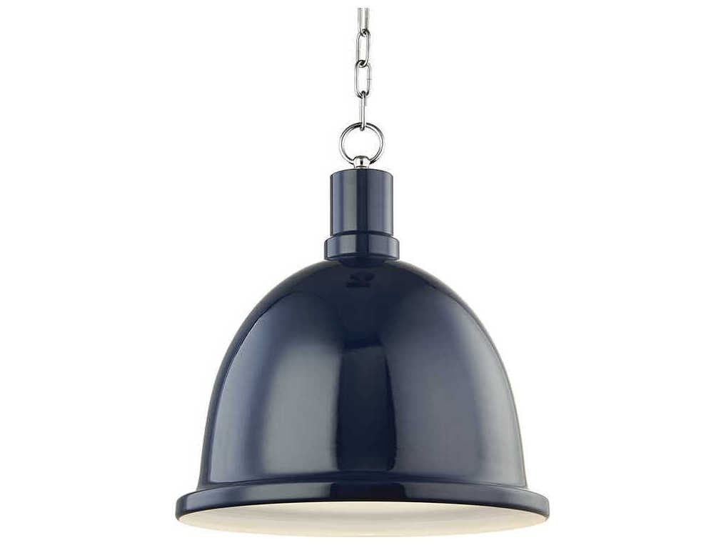 Mitzi Blair 1-Light Polished Nickel Navy Blue Dome Pendant