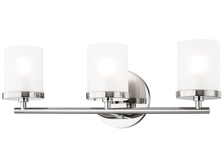 Mitzi Ryan 3-Light Polished Nickel Glass Vanity Light