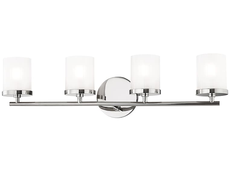 Mitzi Ryan 4-Light Polished Nickel Glass Vanity Light