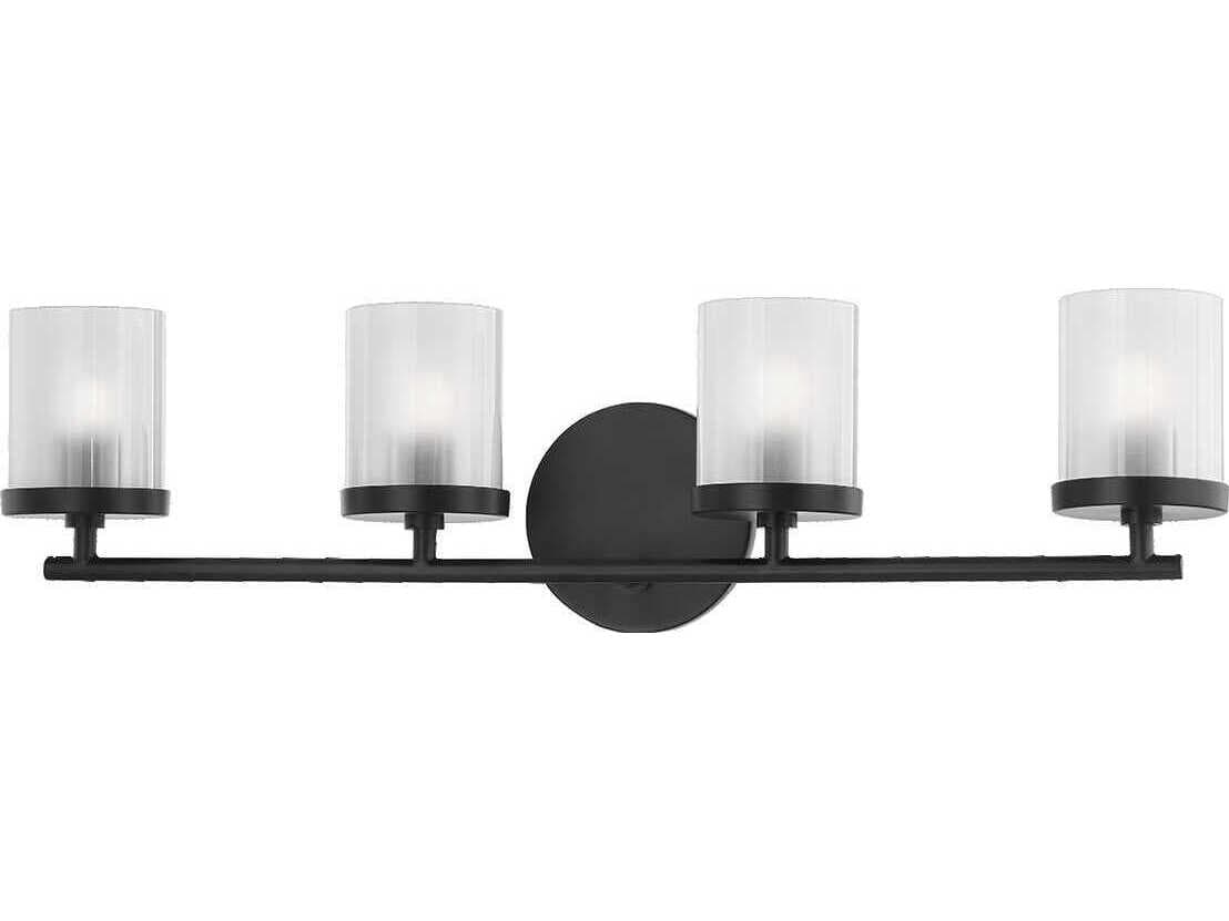 Mitzi Ryan 4-Light Soft Black Glass Vanity Light