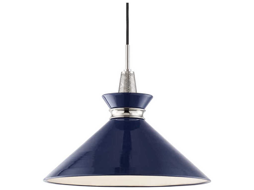 Mitzi Kiki 1-Light Polished Nickel Navy Blue Pendant