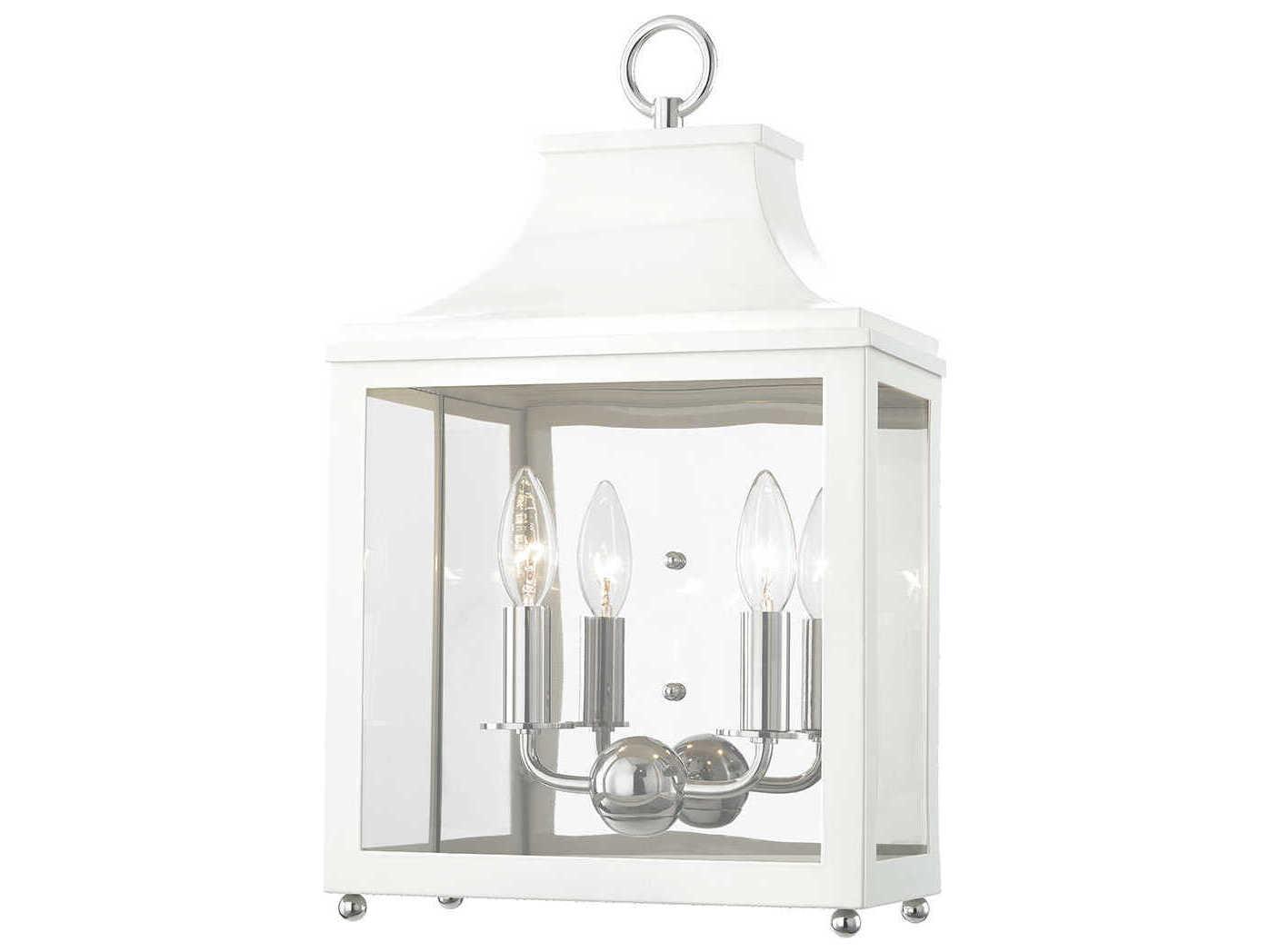 Mitzi Leigh 2-Light Polished Nickel White Glass Wall Sconce