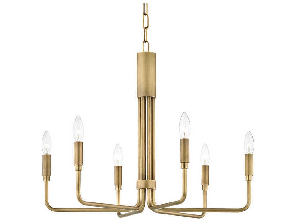Mitzi Brigitte 6-Light Aged Brass Candelabra Chandelier