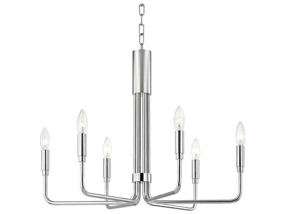 Mitzi Brigitte 6-Light Polished Nickel Candelabra Chandelier