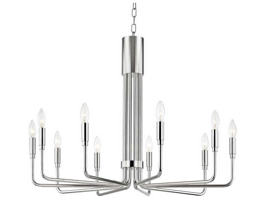 Mitzi Brigitte 10-Light Polished Nickel Candelabra Chandelier