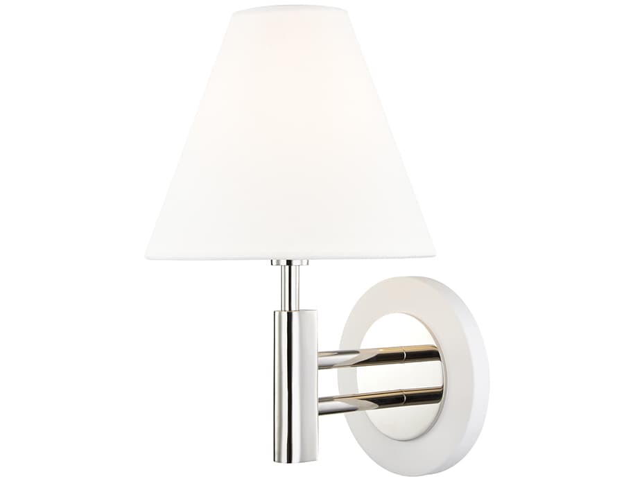 Mitzi Robbie 1-Light Polished Nickel White Wall Sconce