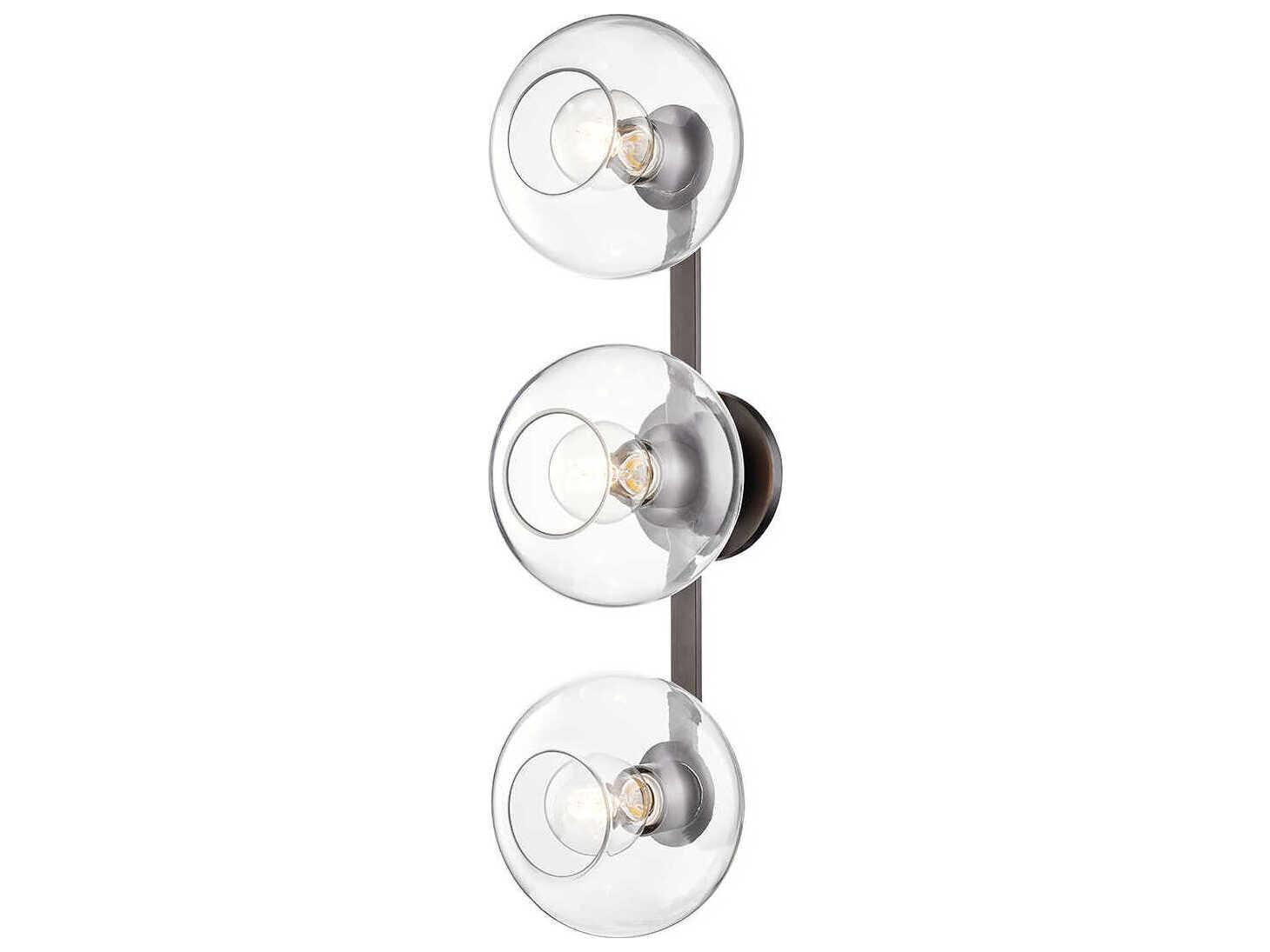 Mitzi Margot 3-Light Old Bronze Glass Vanity Light