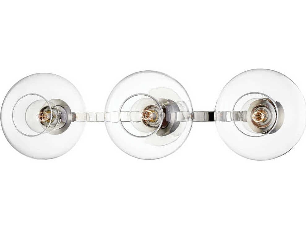 Mitzi Margot 3-Light Polished Nickel Glass Vanity Light