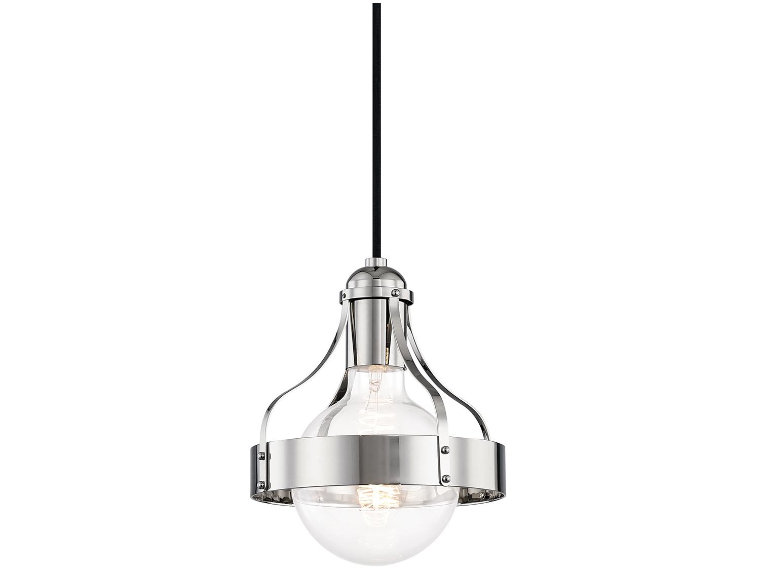 Mitzi Violet 1-Light Polished Nickel Bell Mini Pendant