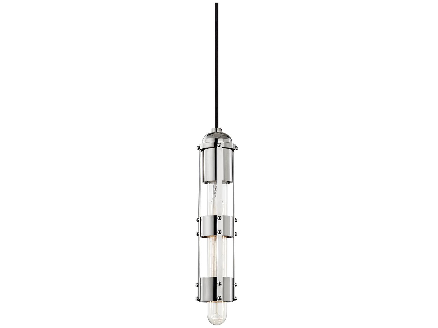 Mitzi Violet 1-Light Polished Nickel Cylinder Mini Pendant