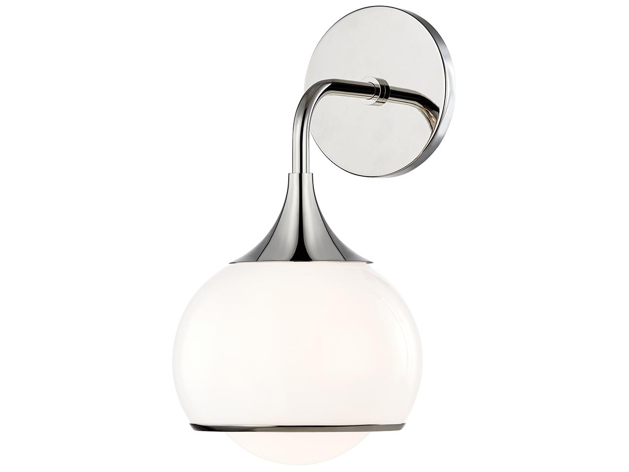 Mitzi Reese 1-Light Polished Nickel Glass Wall Sconce