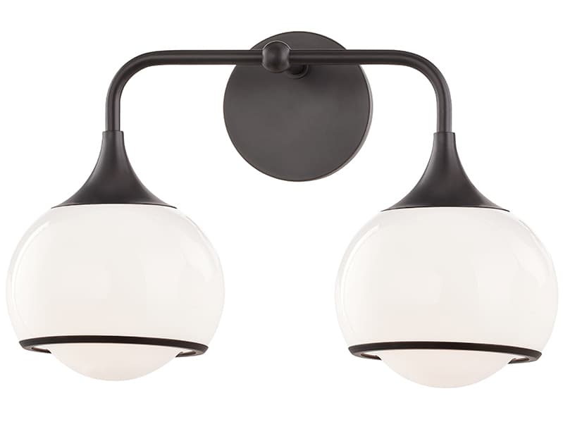 Mitzi Reese 2-Light Old Bronze Glass Vanity Light