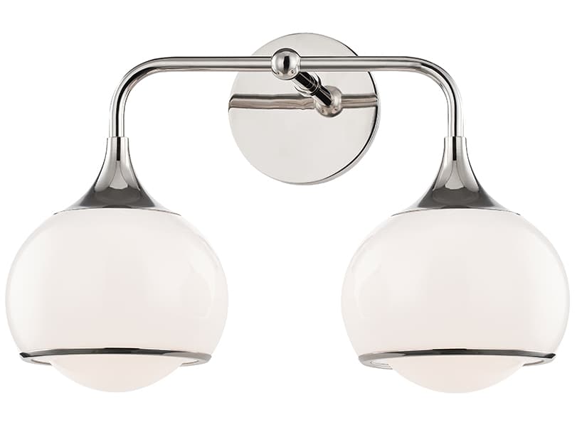 Mitzi Reese 2-Light Polished Nickel Glass Vanity Light