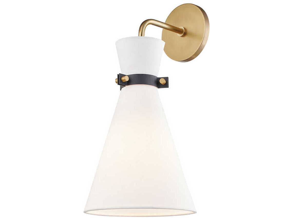 Mitzi Julia 1-Light Aged Brass Black Wall Sconce