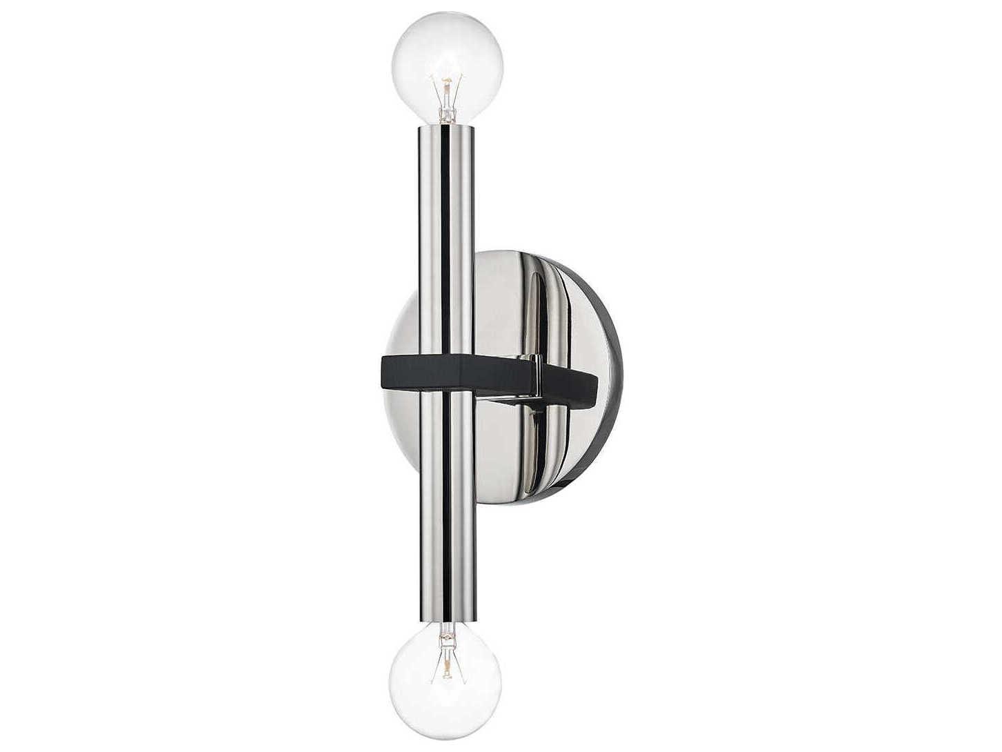 Mitzi Colette 2-Light Polished Nickel Black Wall Sconce