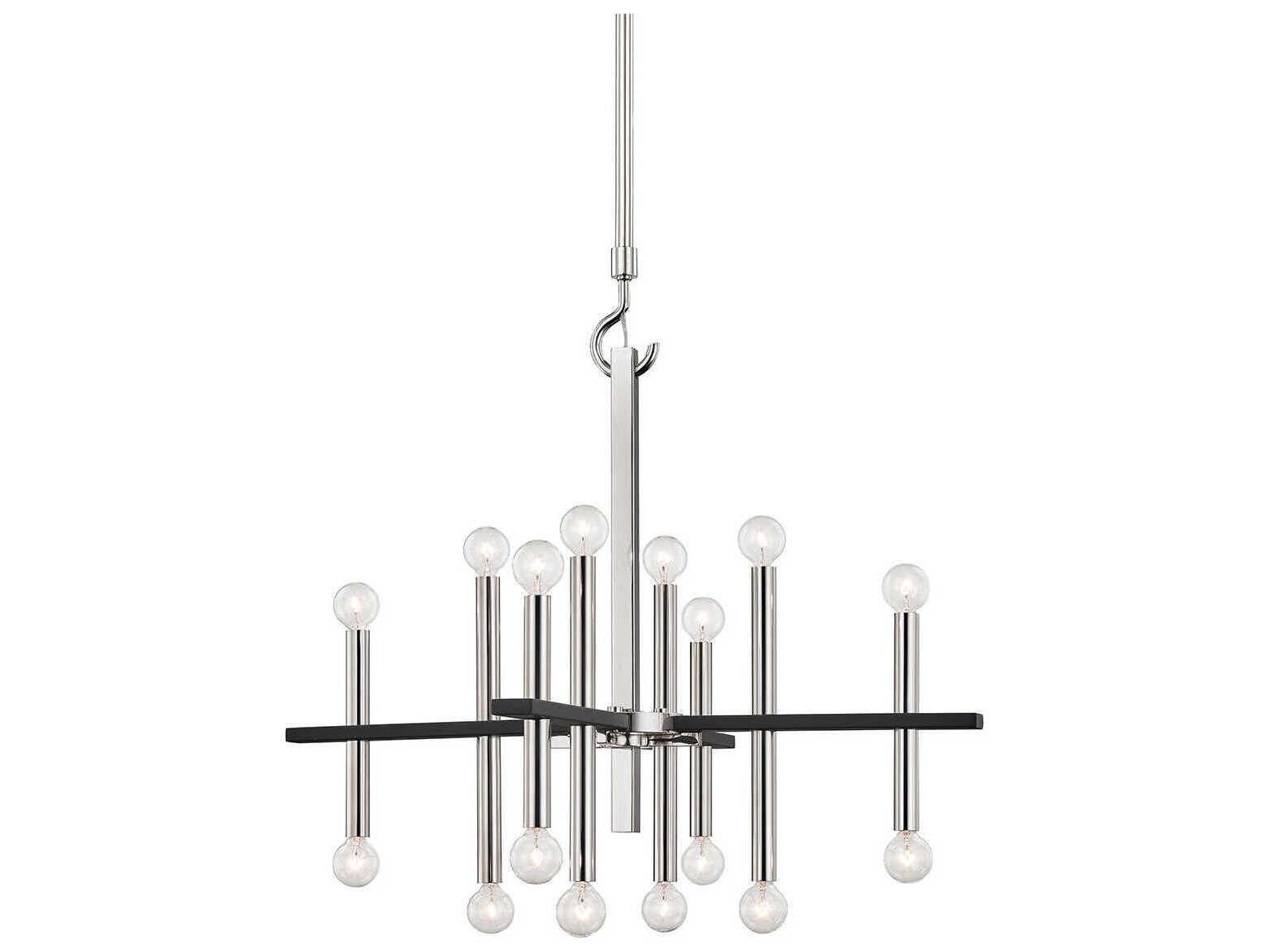 Mitzi Colette 16-Light6-Light Polished Nickel Black Candelabra Chandelier