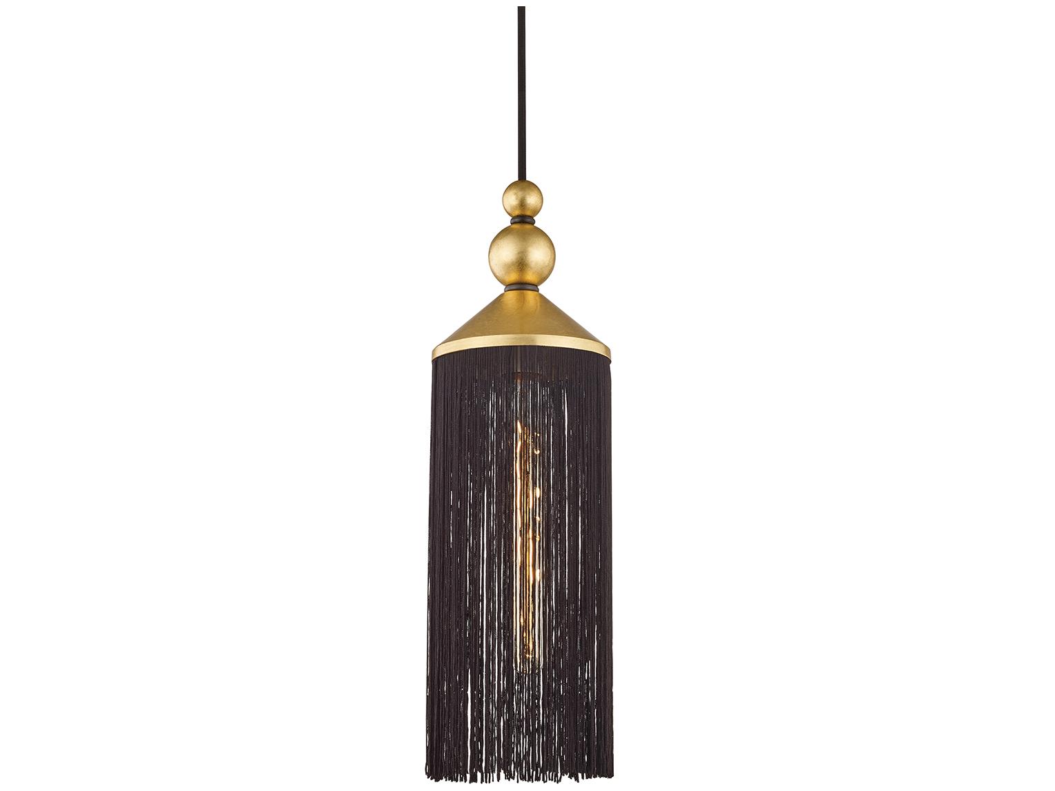 Mitzi Scarlett 1-Light Gold Leaf Black Mini Pendant