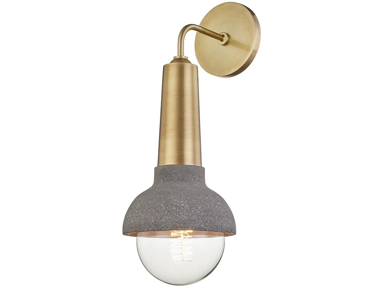 Mitzi Macy 1-Light Aged Brass Gray Wall Sconce