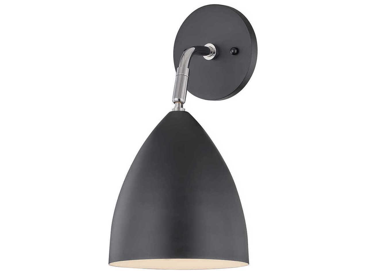 Mitzi Gia 1-Light Polished Nickel Black Wall Sconce