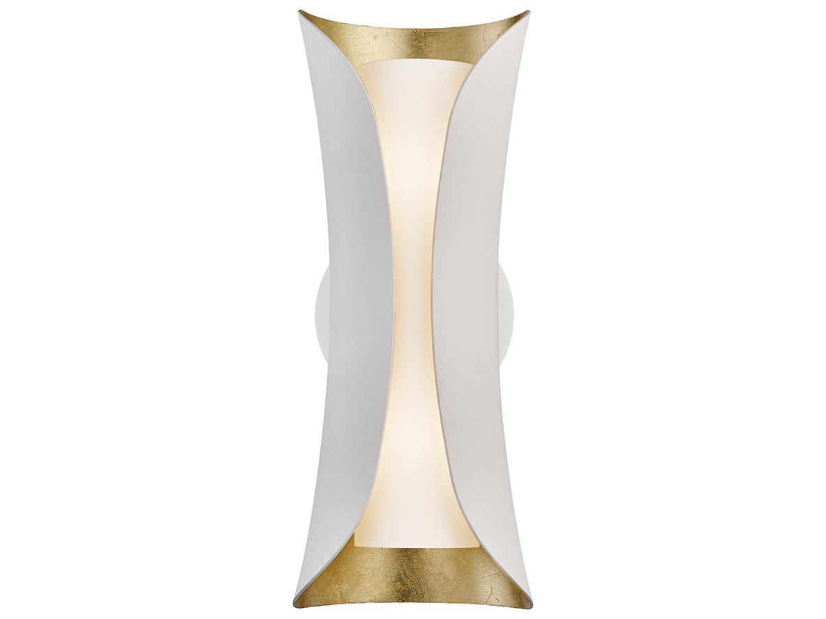 Mitzi Josie 2-Light Gold Leaf White Glass Wall Sconce