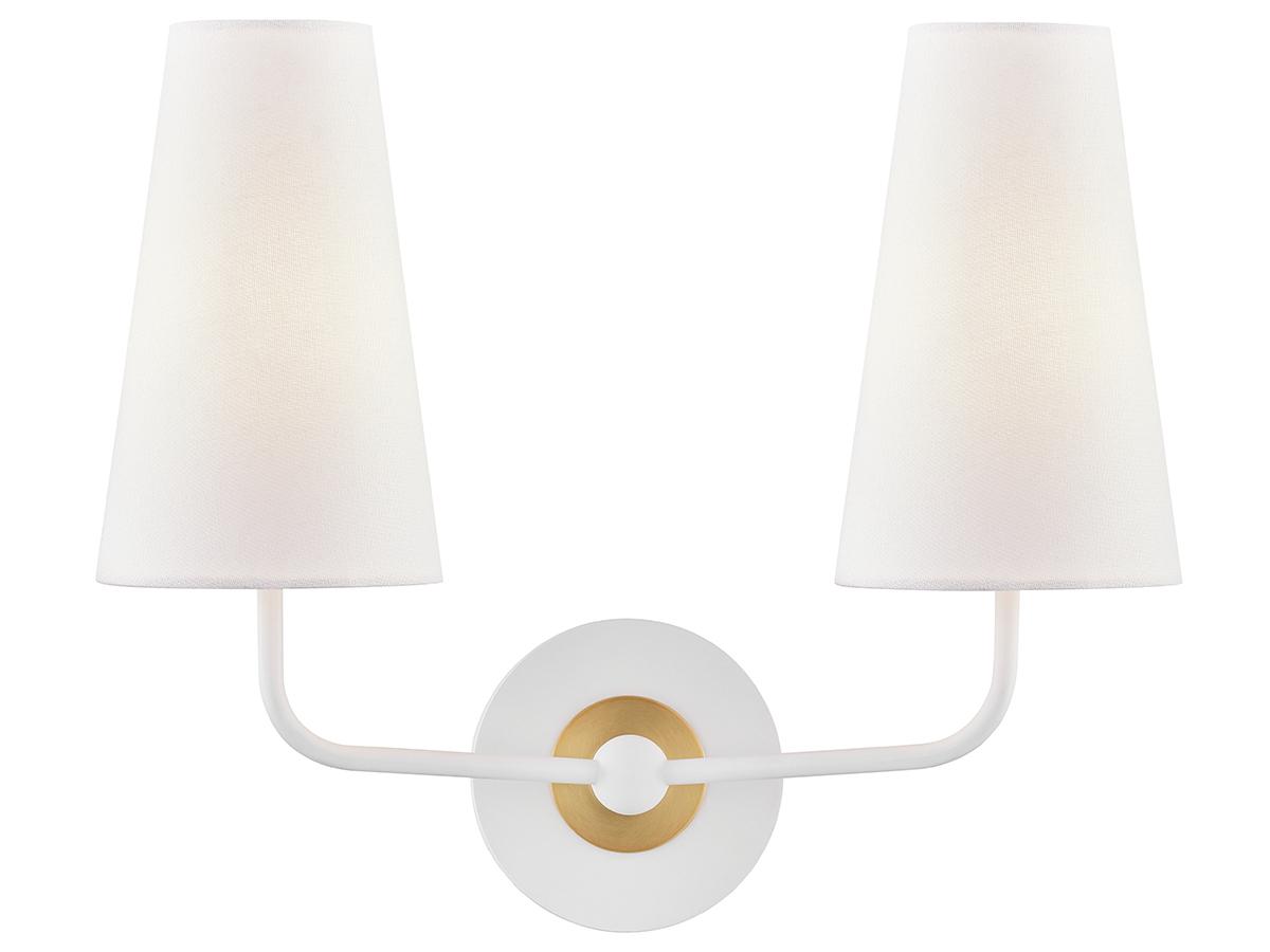 Mitzi Merri 2-Light Aged Brass Soft Off White Vanity Light
