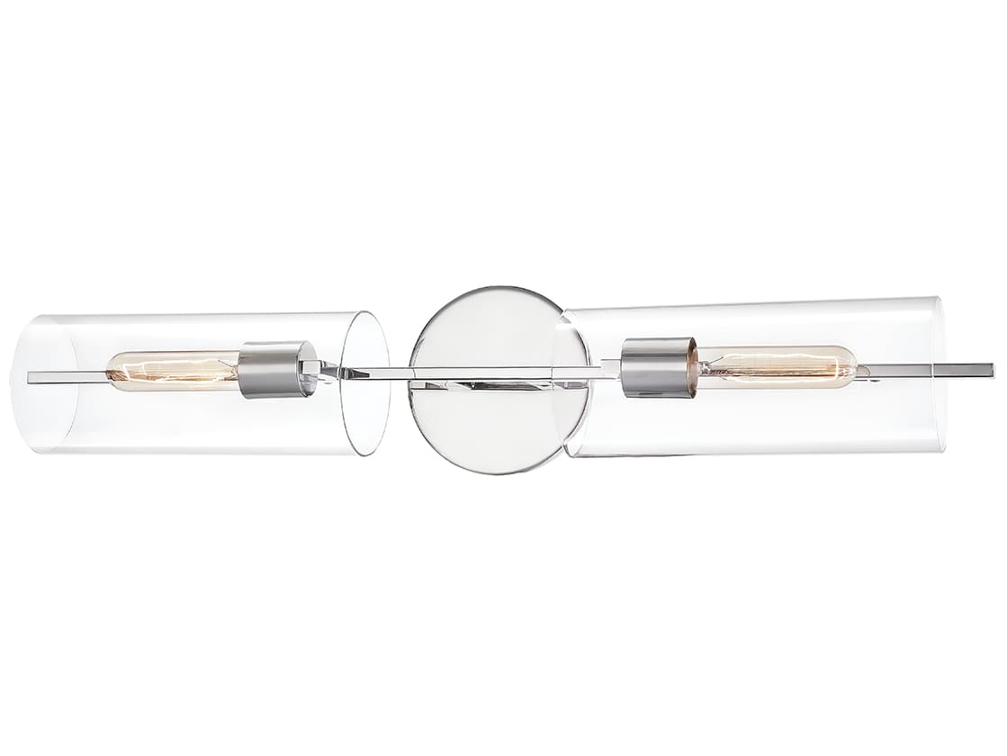 Mitzi Ariel 2-Light Polished Nickel Glass Wall Sconce