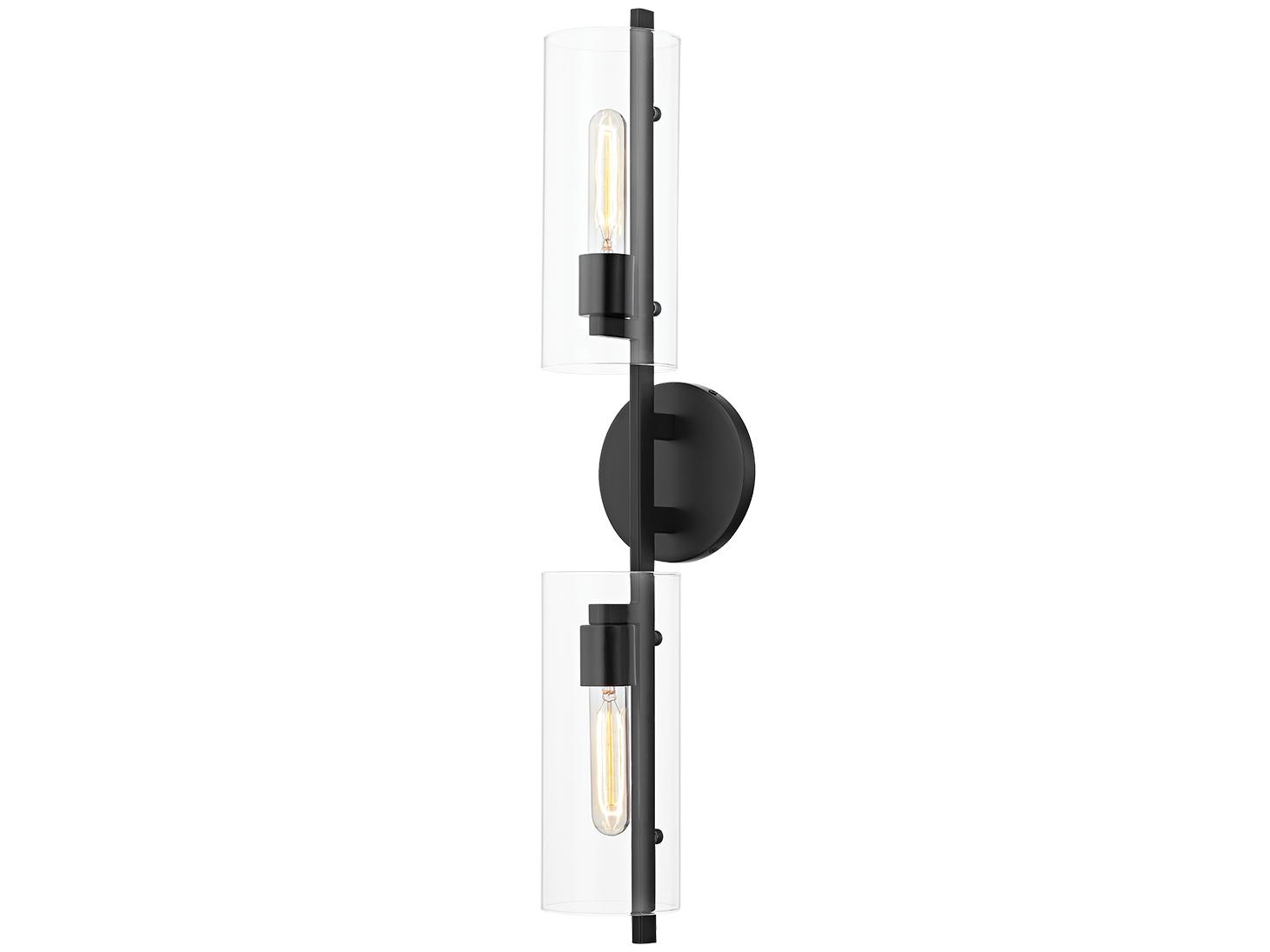 Mitzi Ariel 2-Light Soft Black Glass Wall Sconce