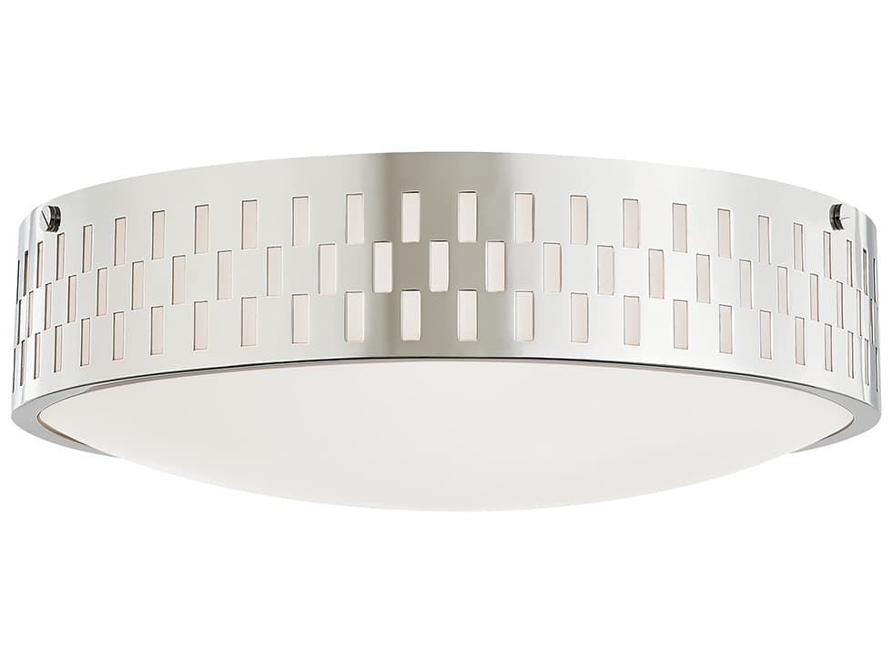 Mitzi Phoebe 3-Light Polished Nickel Glass Geometric Flush Mount