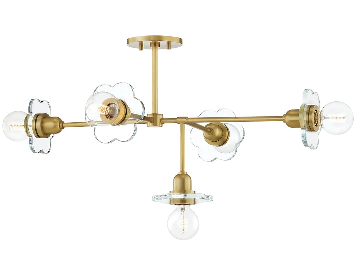 Mitzi Alexa 5-Light Aged Brass Crystal Chandelier