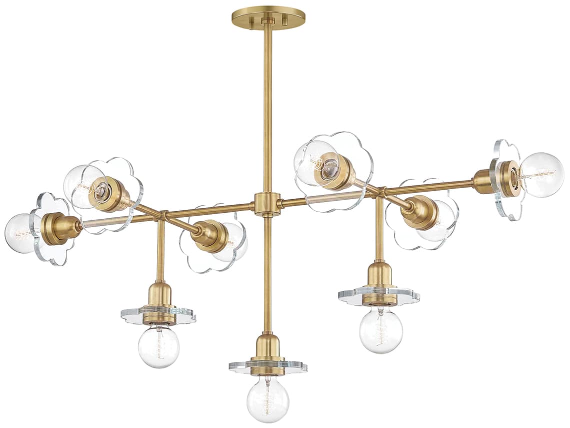 Mitzi Alexa 9-Light Aged Brass Linear Island Pendant