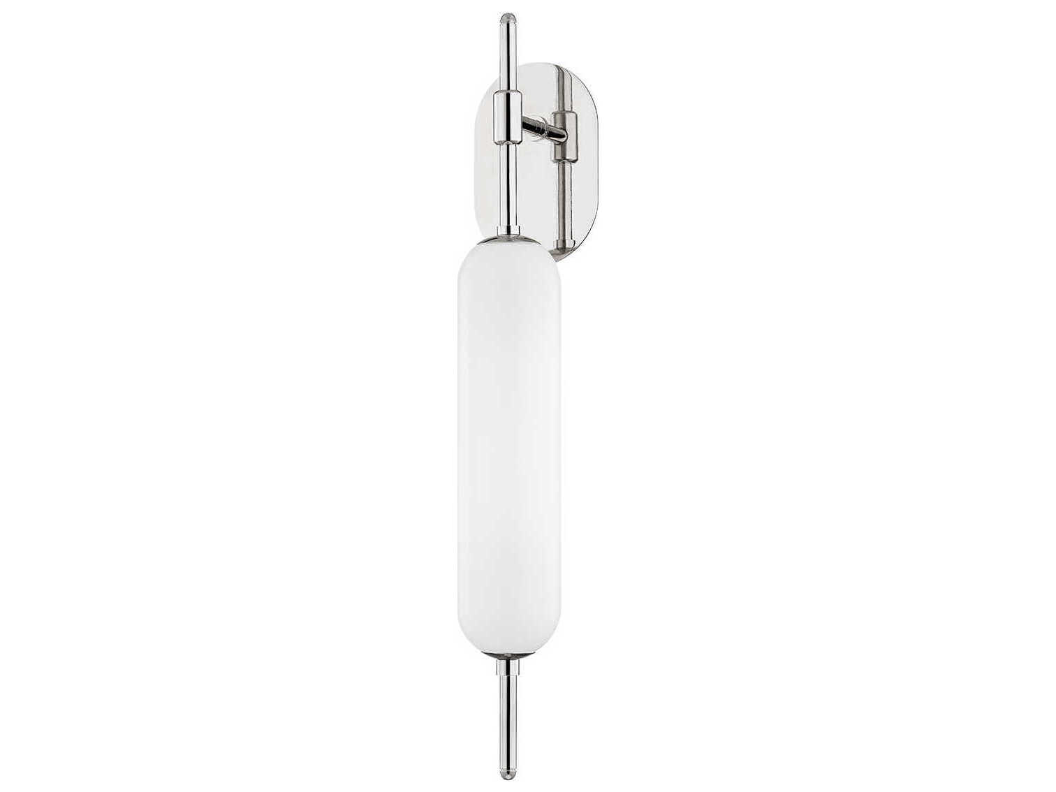 Mitzi Miley 1-Light Polished Nickel White Glass Wall Sconce