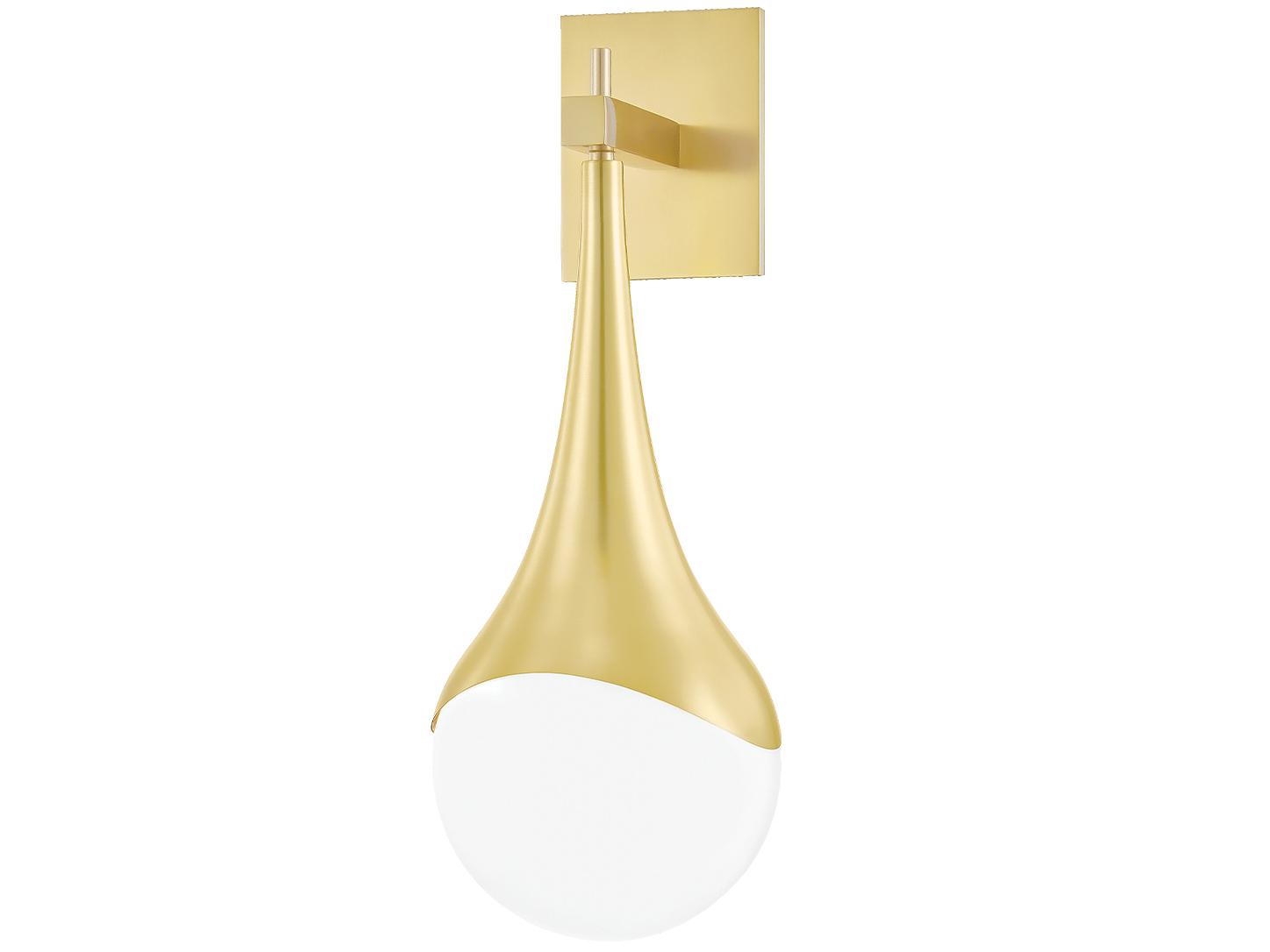Mitzi Ariana 1-Light Aged Brass Glass Wall Sconce