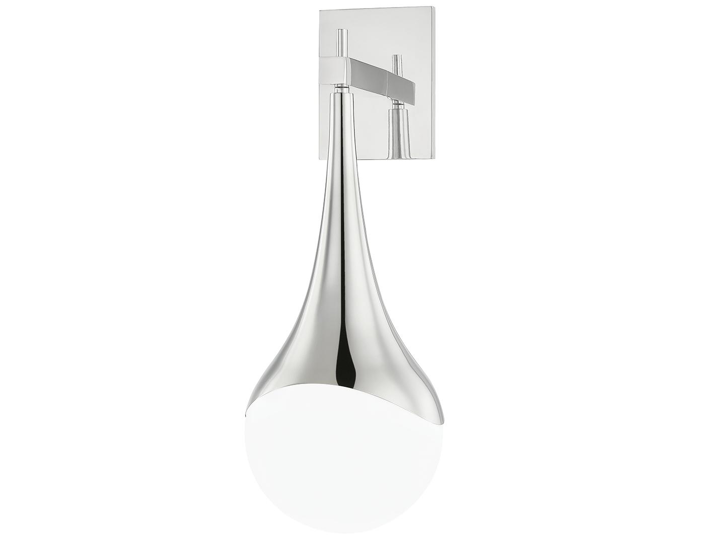 Mitzi Ariana 1-Light Polished Nickel Glass Wall Sconce