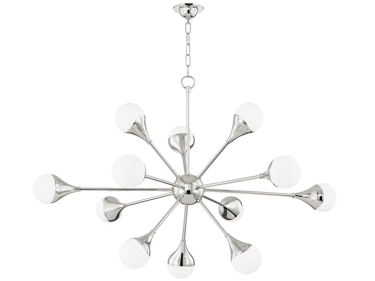 Mitzi Ariana 12-Light Polished Nickel Glass LED Globe Sputnik Chandelier