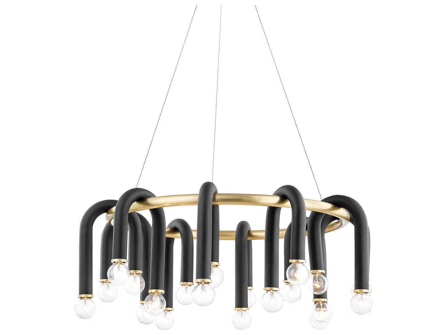 Mitzi Whit 20-Light Aged Brass Black Chandelier