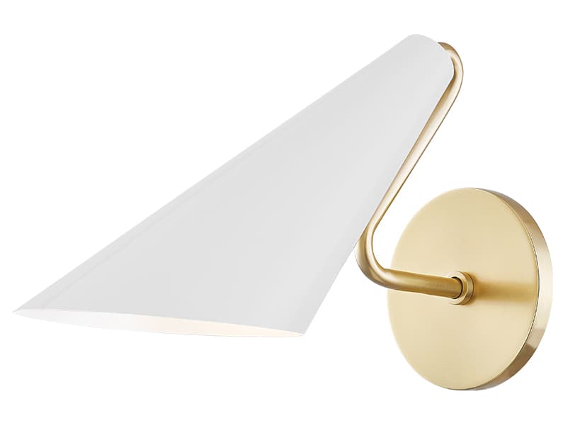 Mitzi Talia 1-Light Aged Brass Dove Gray Combo Wall Sconce