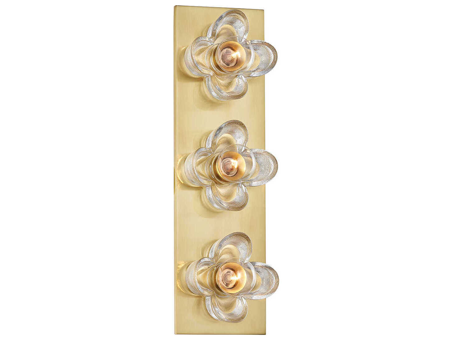 Mitzi Shea 3-Light Aged Brass Glass Vanity Light