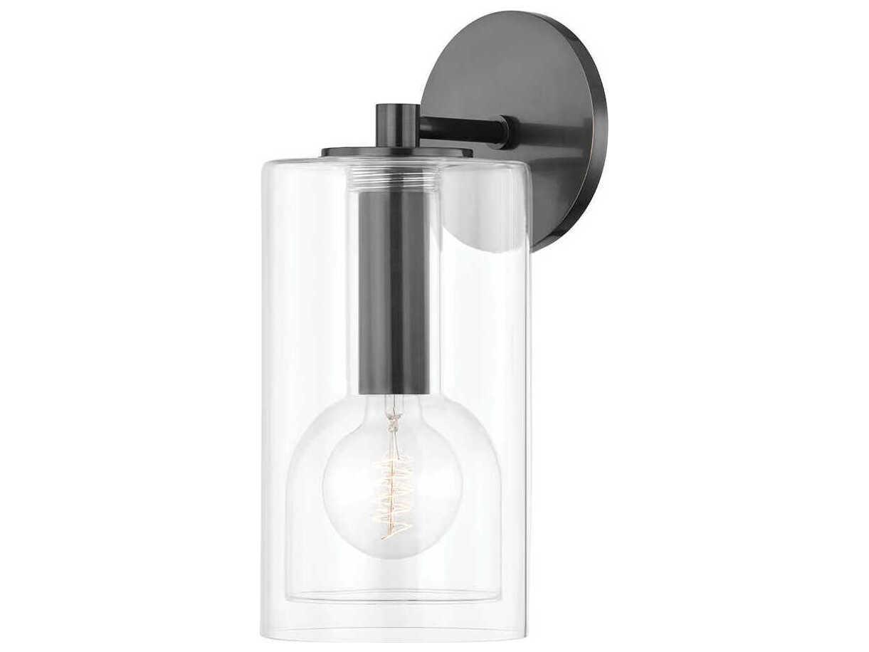 Mitzi Belinda 1-Light Old Bronze Glass Wall Sconce