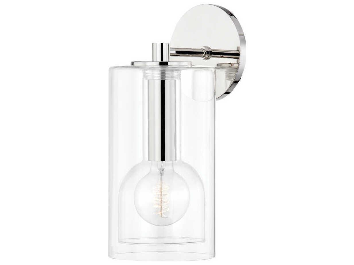 Mitzi Belinda 1-Light Polished Nickel Glass Wall Sconce