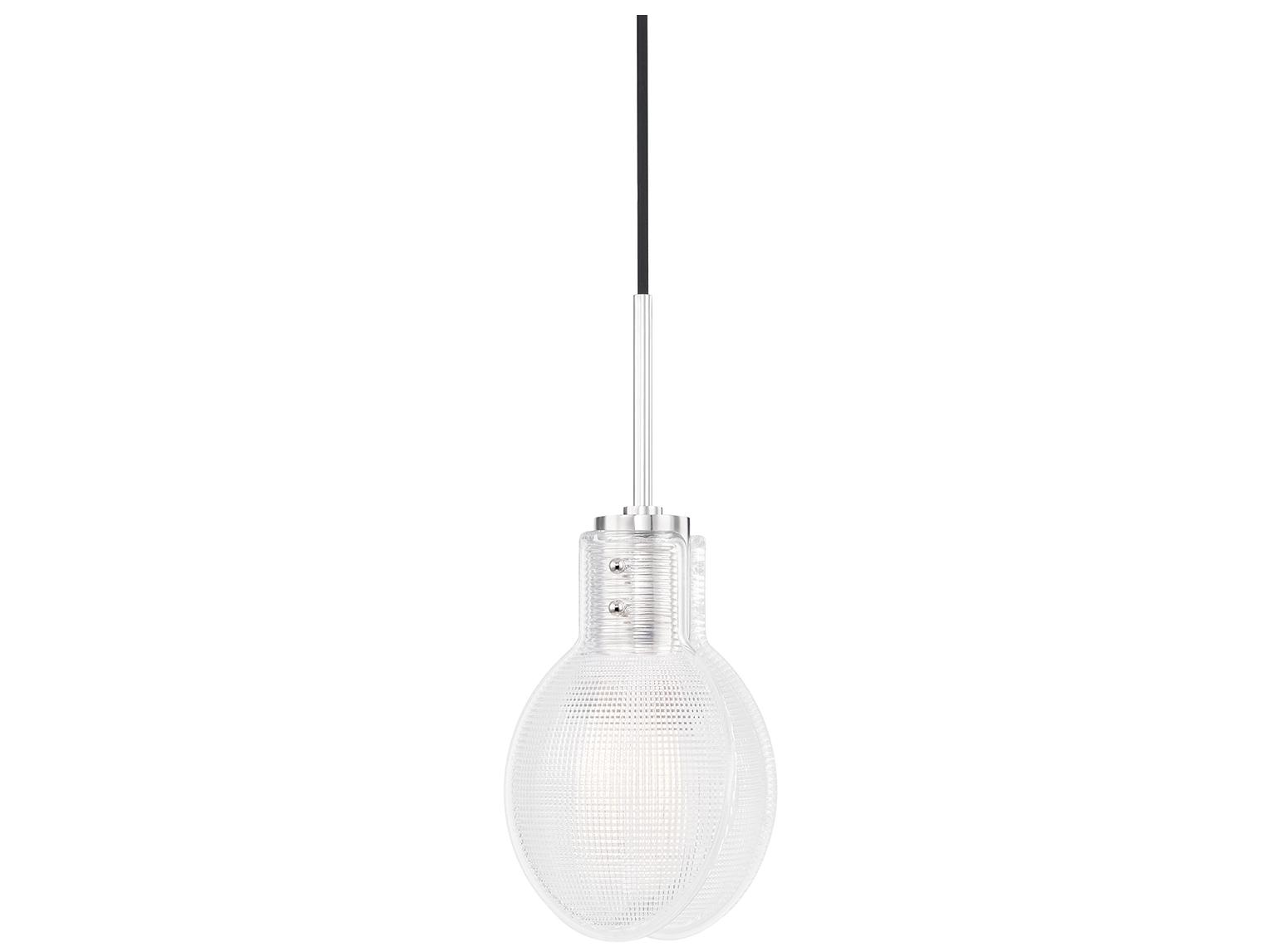 Mitzi Jenna 1-Light Polished Nickel Glass Round Mini Pendant