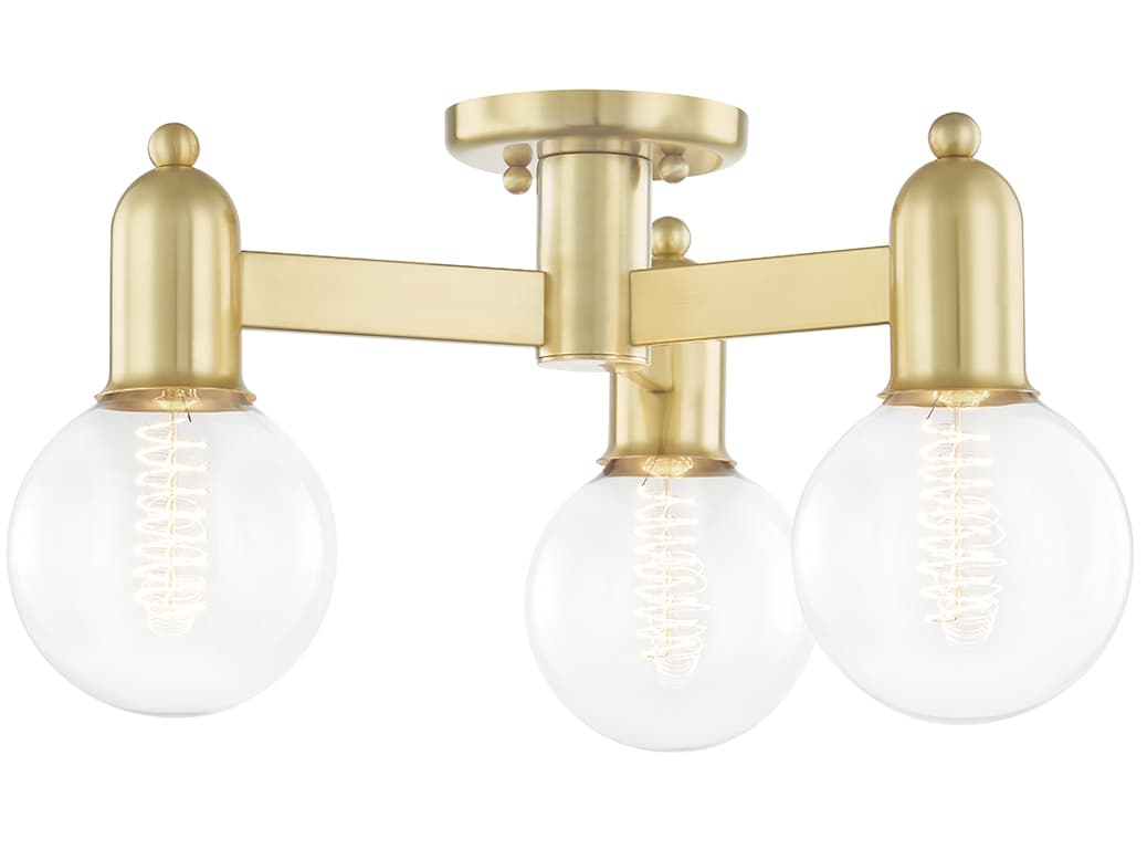 Mitzi Bryce 3-Light Aged Brass Semi Flush Mount