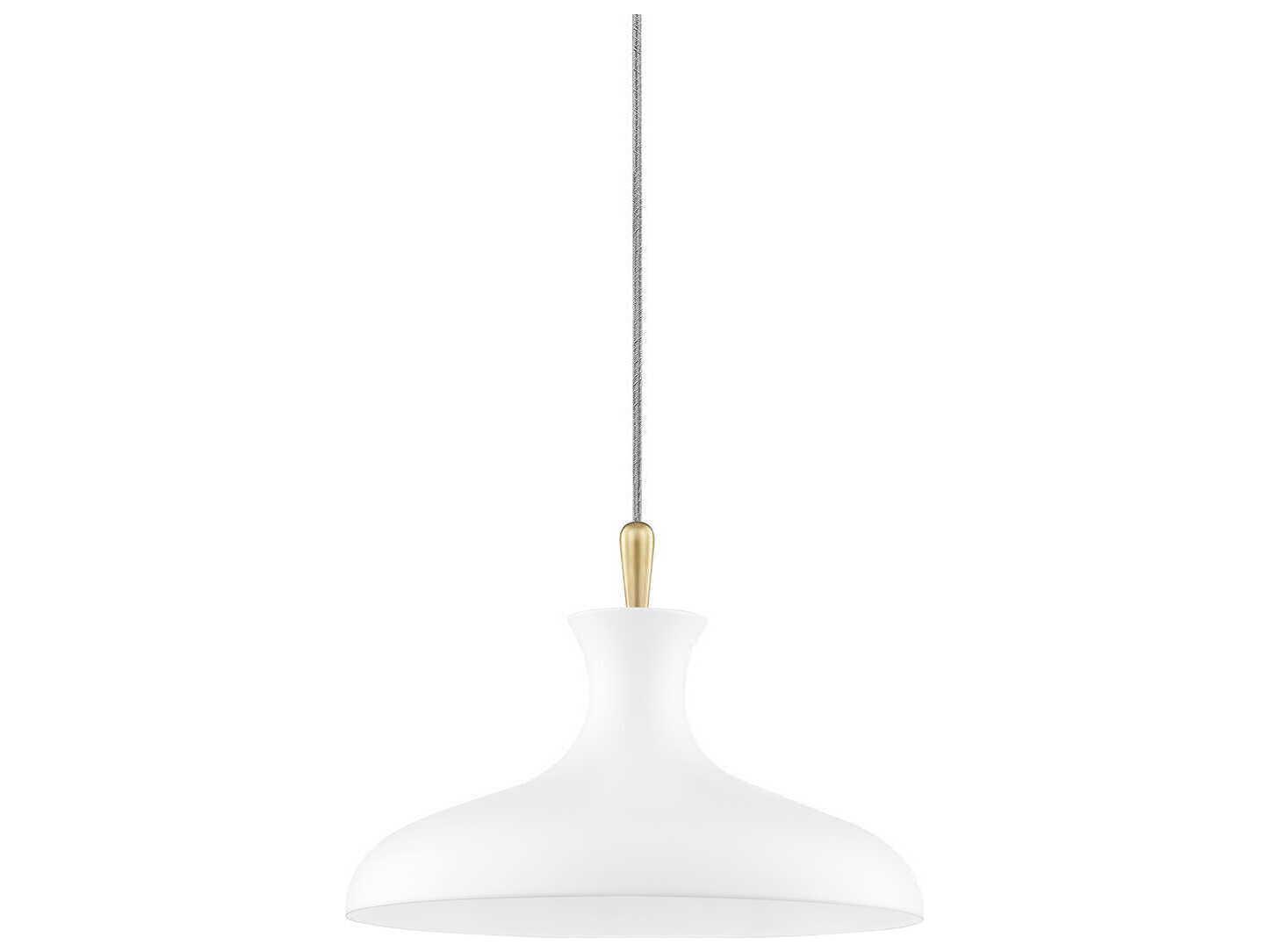 Mitzi Cassidy 1-Light Aged Brass Soft Off White Bowl Pendant