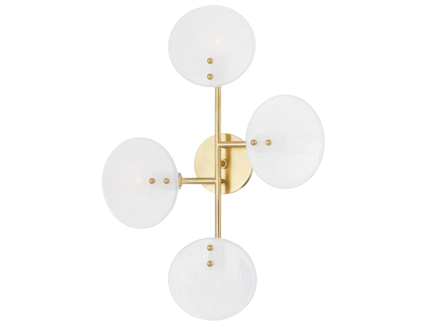 Mitzi Giselle 4-Light Aged Brass Glass Wall Sconce