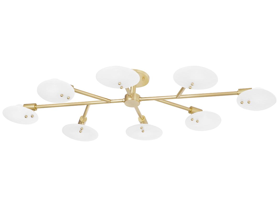 Mitzi Giselle 8-Light Aged Brass Glass Semi Flush Mount