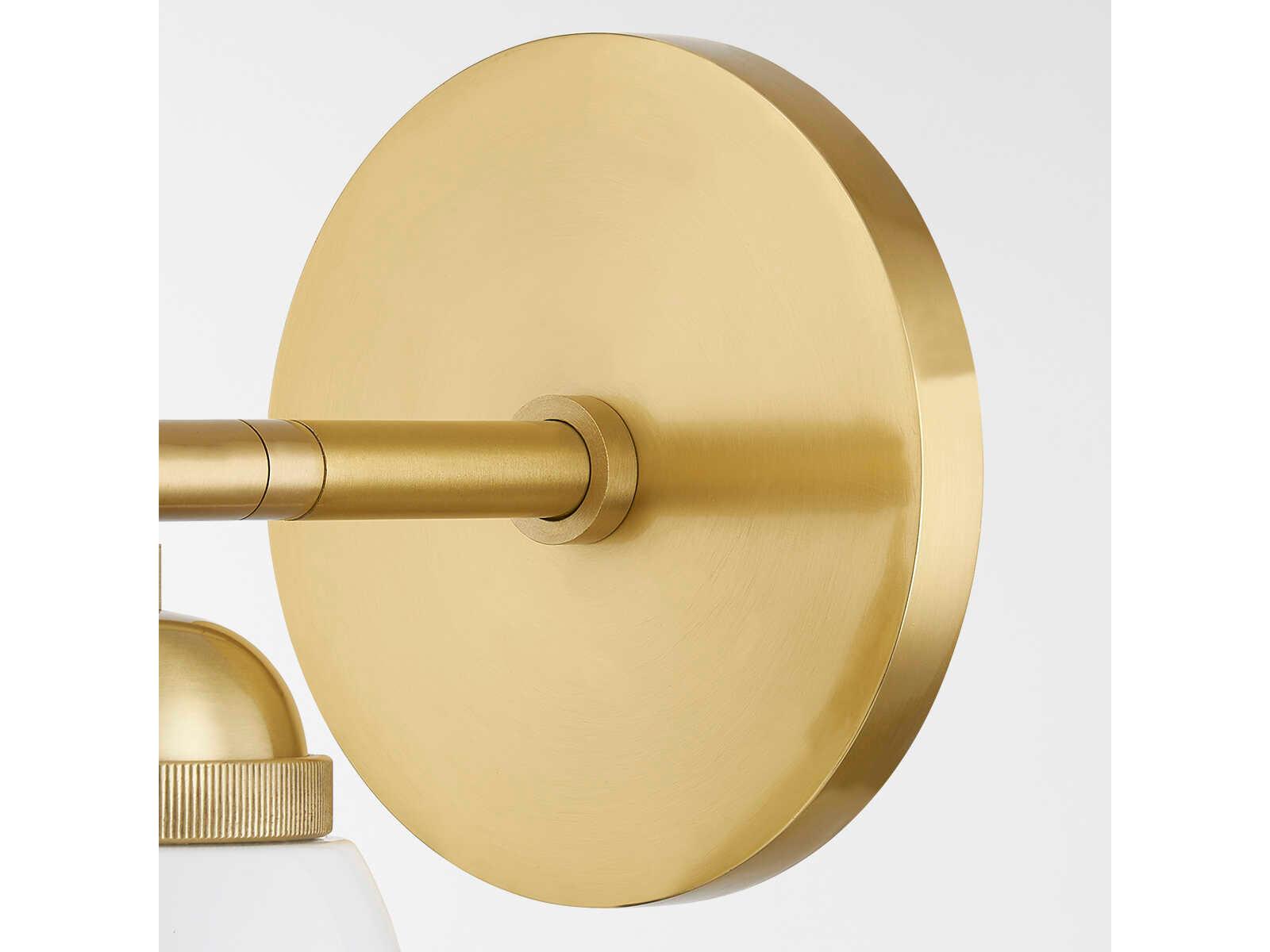 Mitzi Jamila 1-Light Aged Brass White Wall Sconce